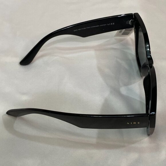 Aire Haedus Oversized Square Cat-Eye Sunglasses Black Smoke Mono NWOT main image 10